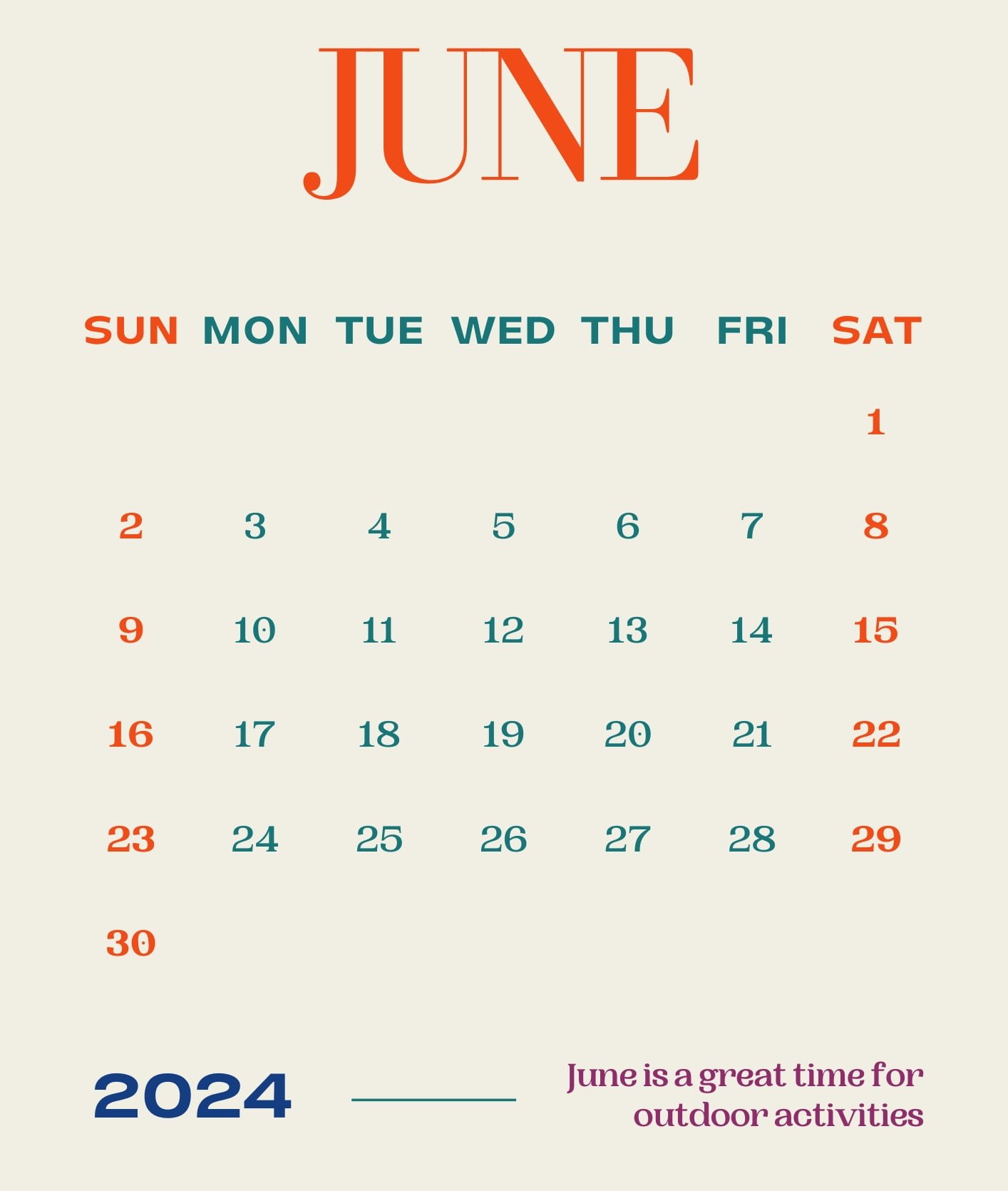 june 2024 calendar