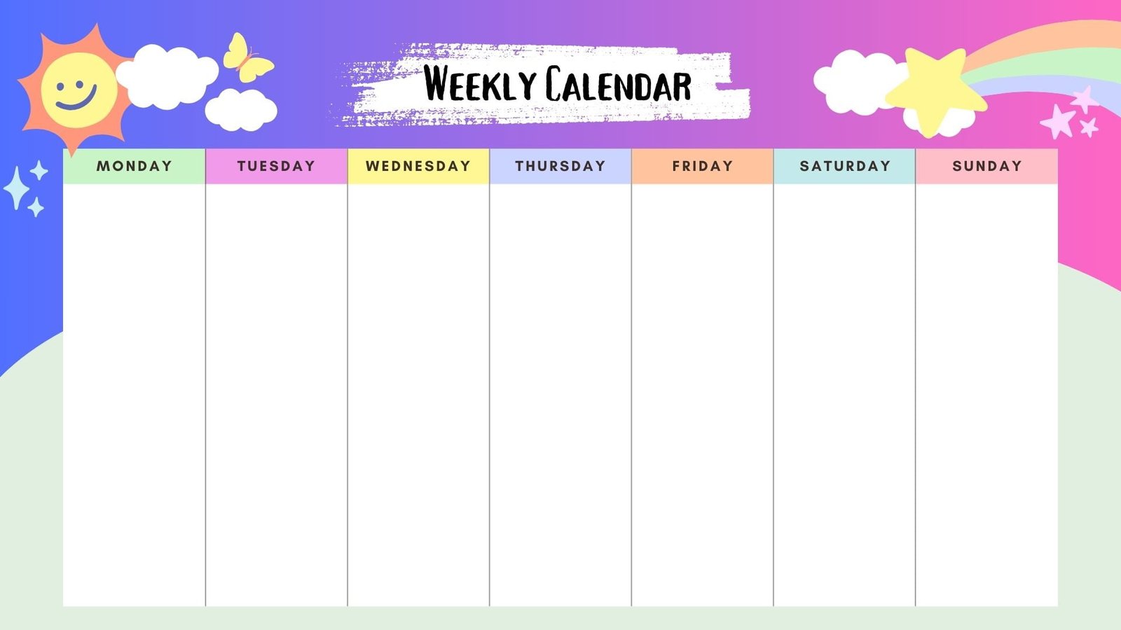 professional weekly calendar